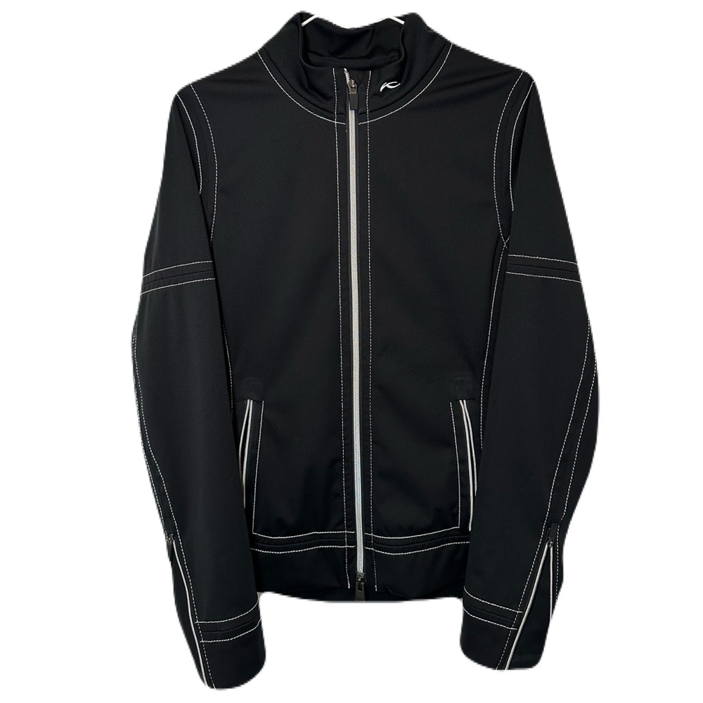 KJUS Women's Drew SoftShell Jacket 36/S Full Zip Stretch Golf Black